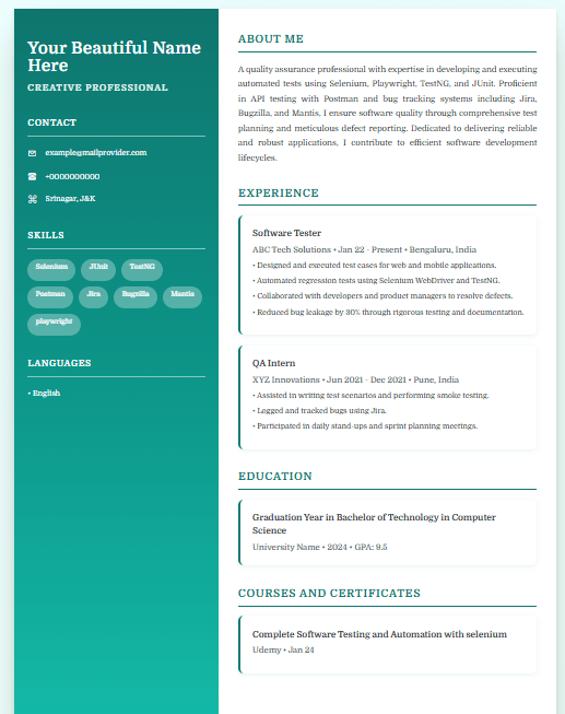 Creative template preview